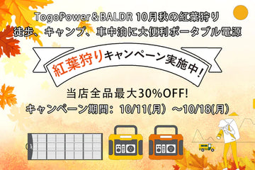 TogoPowerポータブル電源を持って秋の紅葉狩りを楽しもう!