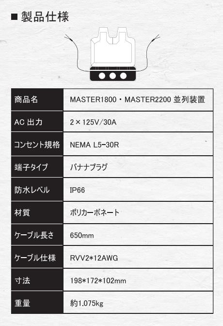 TogoPower MASTER1800/2200シリーズ専用並列運転システム