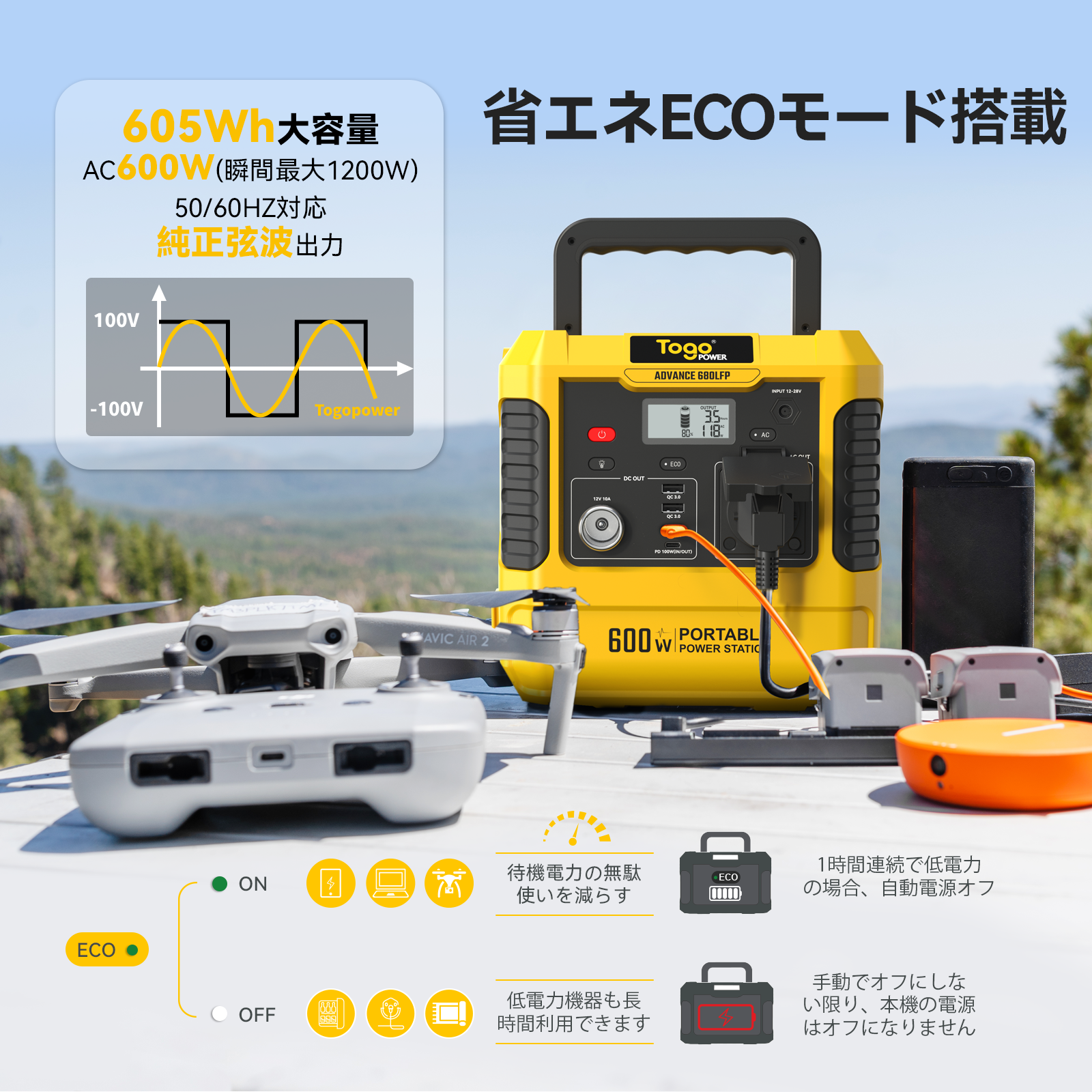 TogoPower ADVANCE680LFP ポータブル電源