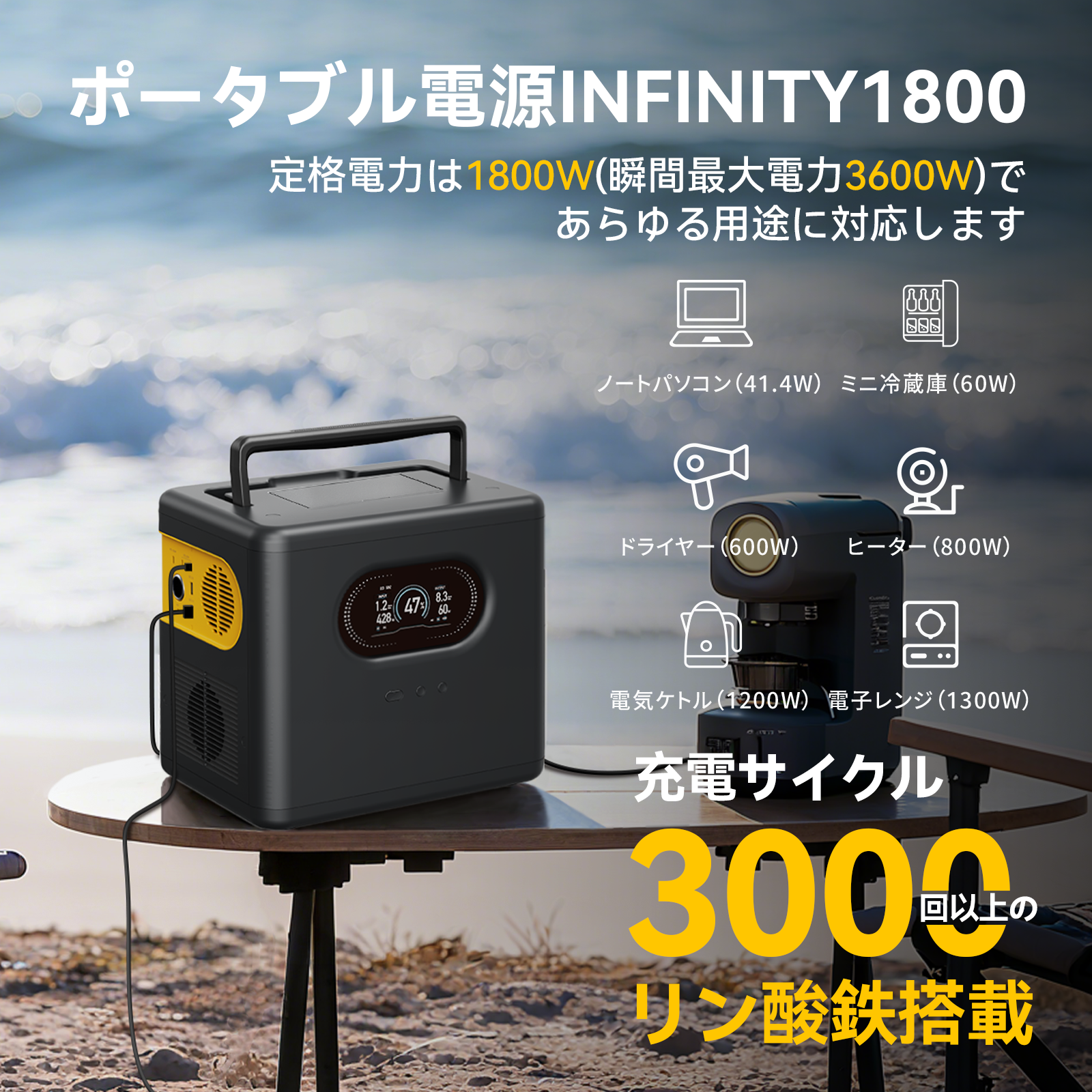 TogoPower INFINITY1800 ポータブル電源 防災安全協会推奨