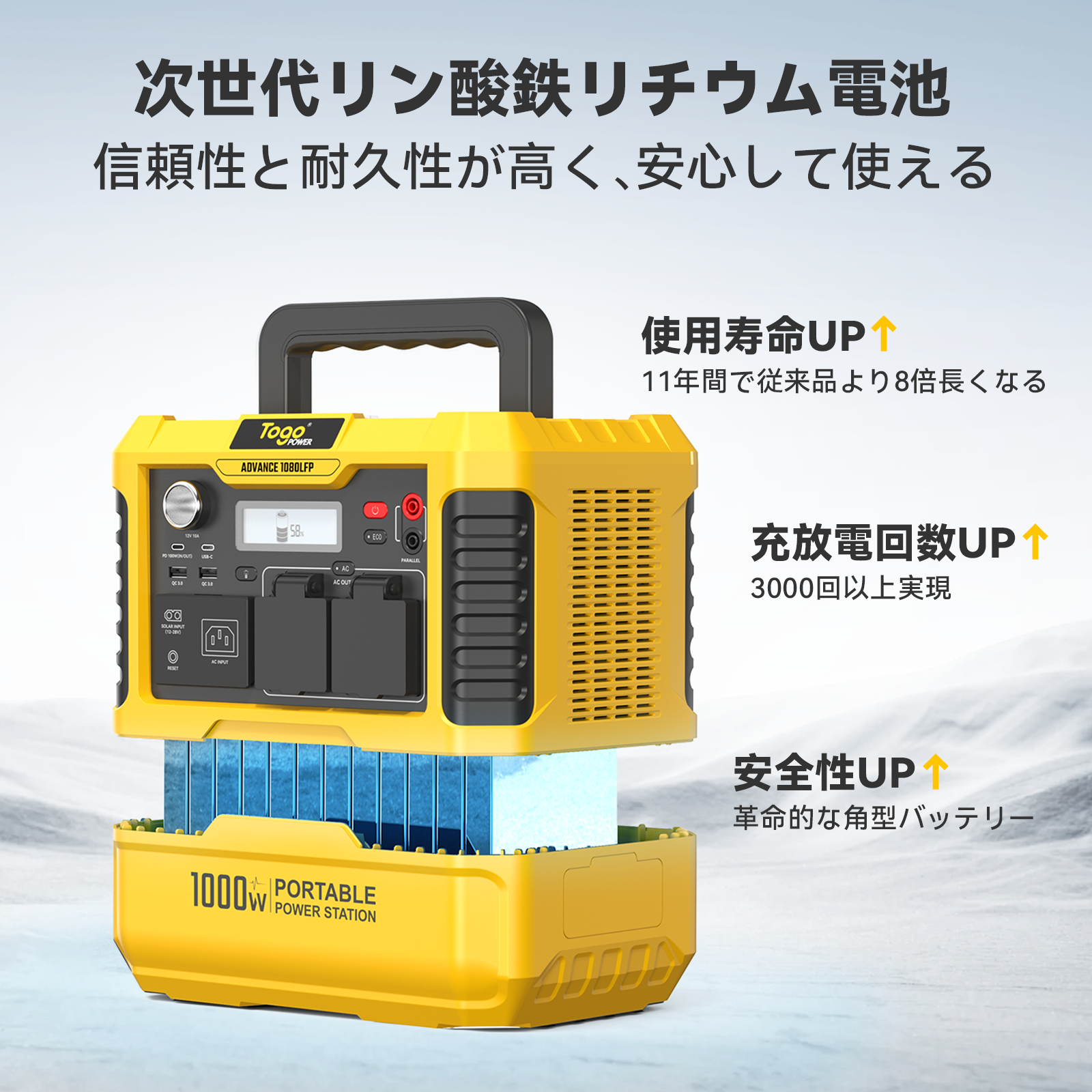 TogoPower ADVANCE1080LFP ポータブル電源