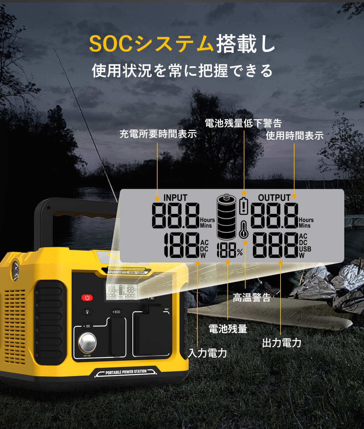 TogoPower ADVANCE 500 ポータブル電源 ポータブルバッテリー 500W/108108mAh/400Wh